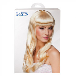 Paruka blond dámská dlouhá s ofinou